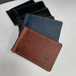 Шкіряний затискач для грошей з монетницею Grande Pelle 