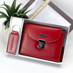 Подарунковий набір жіночий Peterson червоний гаманець та брелок
