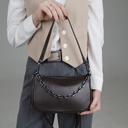 Сумка жіноча шкіряна кросободі Virginia Conti з ланцюжком