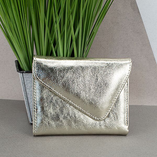 Гаманець жіночий шкіряний маленький Sabrina рожеві квіти, золото