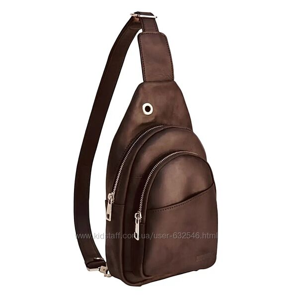 Чоловіча сумка слінг із натуральної шкіри Newery 