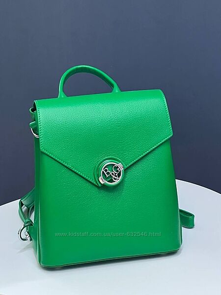 Сумка-рюкзак жіночий Polina&eiterou натуральна шкіра зелений 