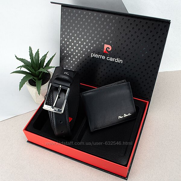 Подарунковий чоловічий набір Pierre Cardin  гаманець та ремінь