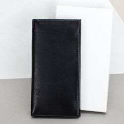 Портмоне чоловіче шкіряне на магніті RG вертикальне чорне