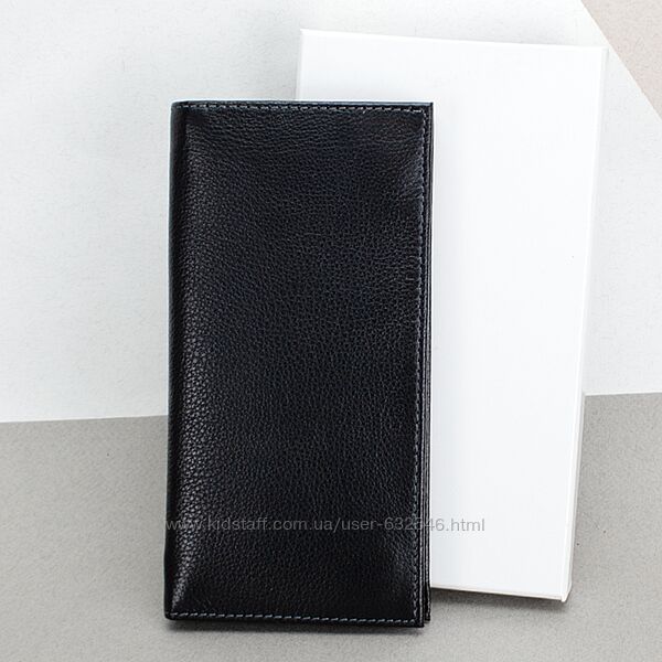 Портмоне чоловіче шкіряне на магніті RG вертикальне чорне