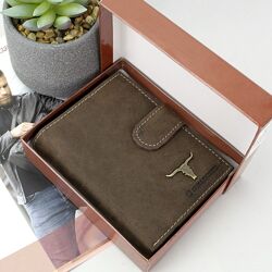 Портмоне чоловіче шкіряне вертикальне на кнопці DNK