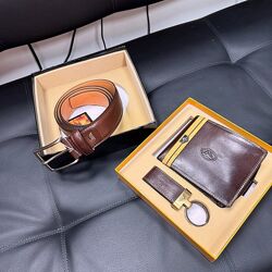 Шкіряний подарунковий набір з гаманця, ременя та брелока Tony Perotti 