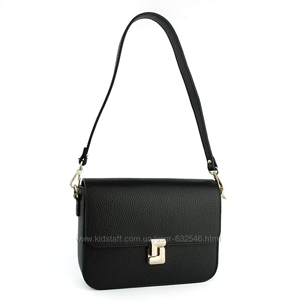 Сумка шкіряна жіноча Virginia Conti чорна на застібці 