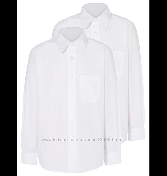 Рубашка белая школьная George р.8-9 лет 128-134 см