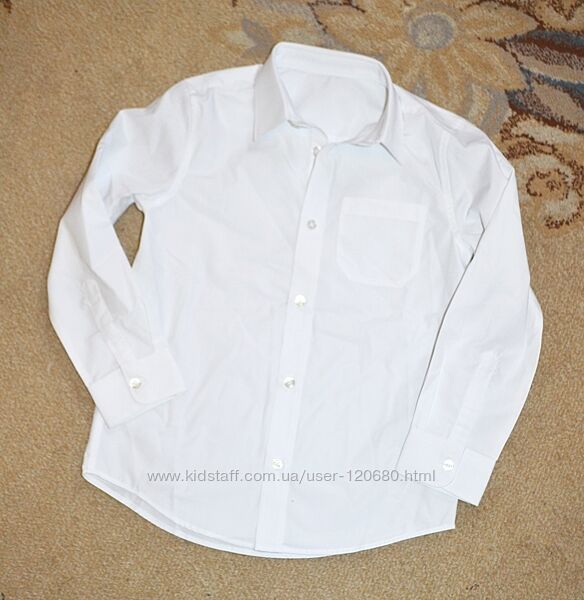 Рубашка белая школьная F&F р. 7-8 лет 128 см