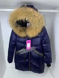 Гарне зимове пальто KIKO 6151 для дівчинки р.  152