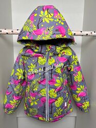 Демісезонна термо куртка для дівчаток Lassye фламінго 92-116