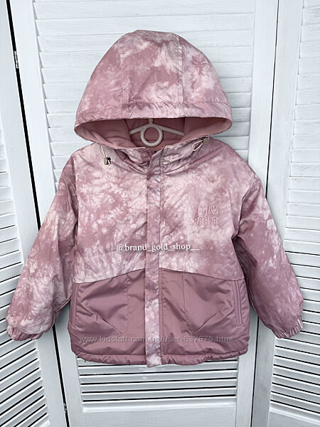 Двостороння демісезонна куртка для дівчаток , оверсайз 116-130