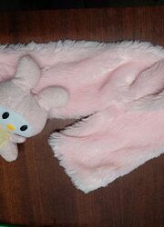 Шарф меховый с игрушкой, для девочки.