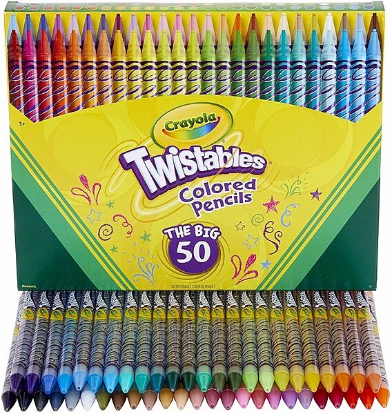 Crayola Twistables Выкручивающиеся карандаши 50 шт colored pencils coloring