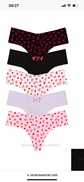 Набір трусиків Victorias Secret 5-Pack No-Show Thong Panty