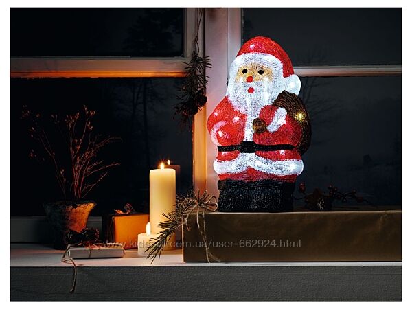 Світлодіодна 3d різдвяна фігура Санта клаус новорічний декор Livarno 