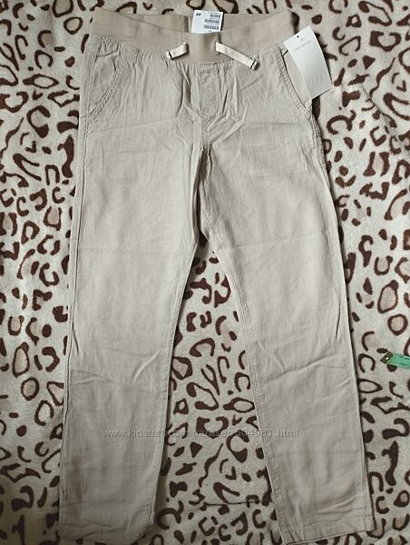 Новые льняные брюки HM р.134