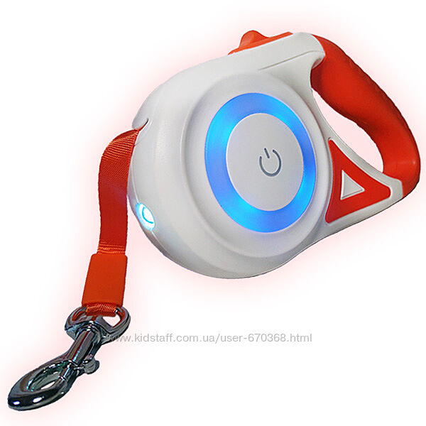 Поводок рулетка с фонариком  LED подсветка