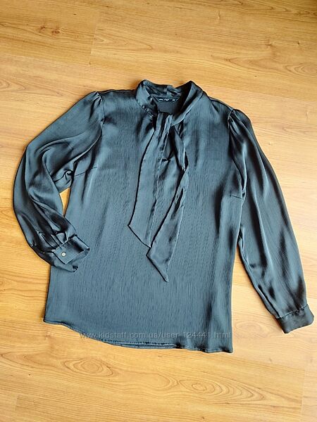 Чорна блуза, блузка довгий рукав великий розмір, р. 20