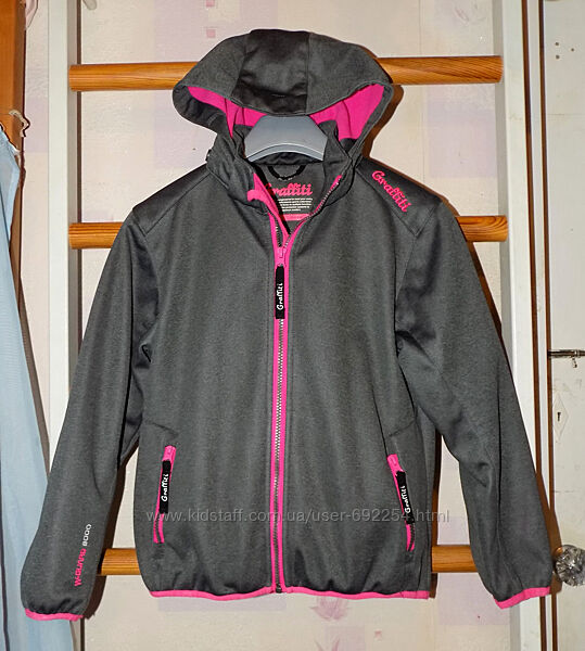 Термо куртка, ветровка софтшелл w-guard 8000 мембрана, Graffiti р.140-146см