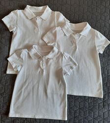 Белые футболки поло на 6-7лет.  