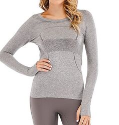 бесшовная спортивная футболка лонгслив