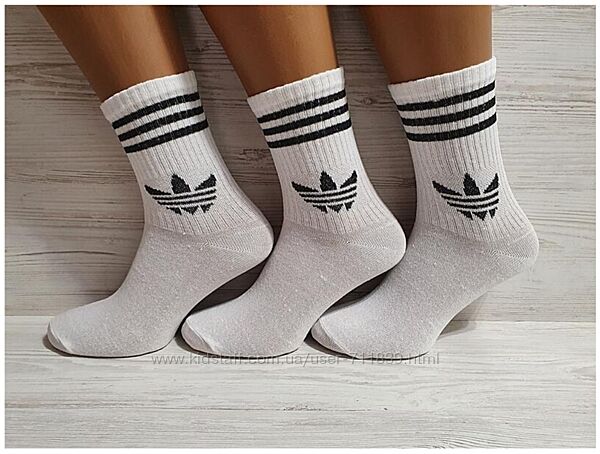 Шкарпетки чоловічі Adidas теніс.41-45р. Білі. Високі, демісезонні, літні. 
