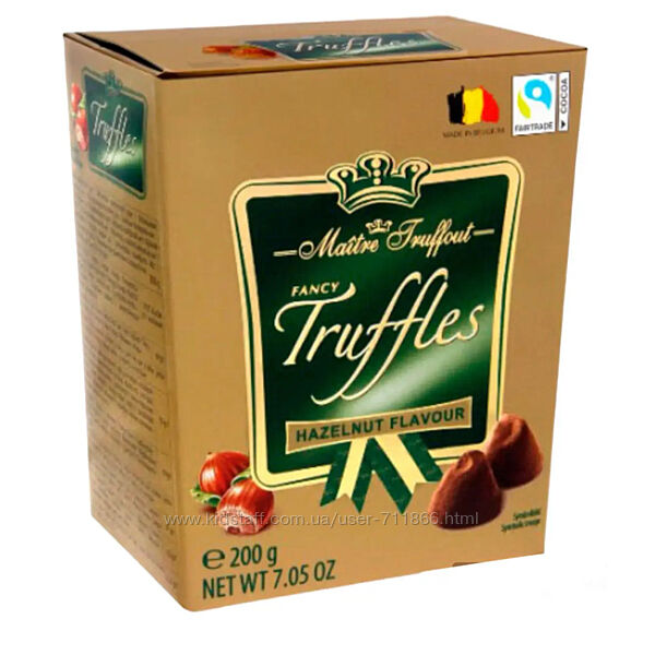 Шоколадные конфеты трюфель Maitre Truffout со вкусом фундуком 200g