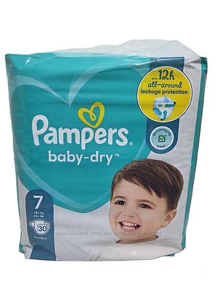 Подгузники Pampers  baby-dry  7, 30 шт