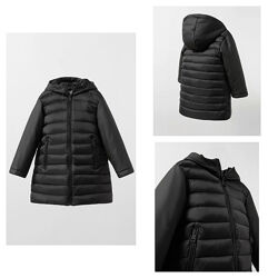 Комбіноване пальто подовжена куртка Zara для дівчинки 10 років