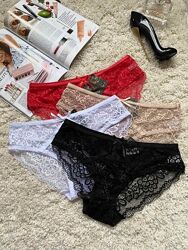 Хлопковые кружевные трусики