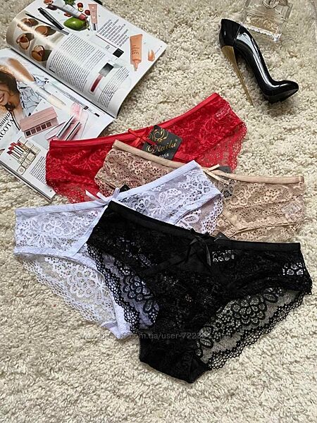 Хлопковые кружевные трусики