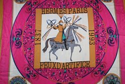 Платок Hermes Feuxd Artifice Paris 1837 Оригинал 100 шелк