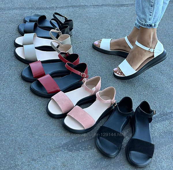 Босоніжки нат. шкіра та замш