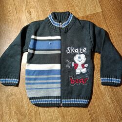 Теплый вязаный свитер на 2-3 года. рост 92-98 см. zero baby. 