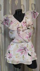 Воздушная шифоновая блузка с цветами. Dorothy Perkins. Размер- M.