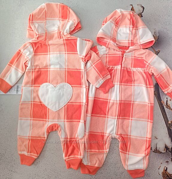 3м,6м,9,12,18,24м Флісові ромпери Carters, Картерс, в наявності, бодіки