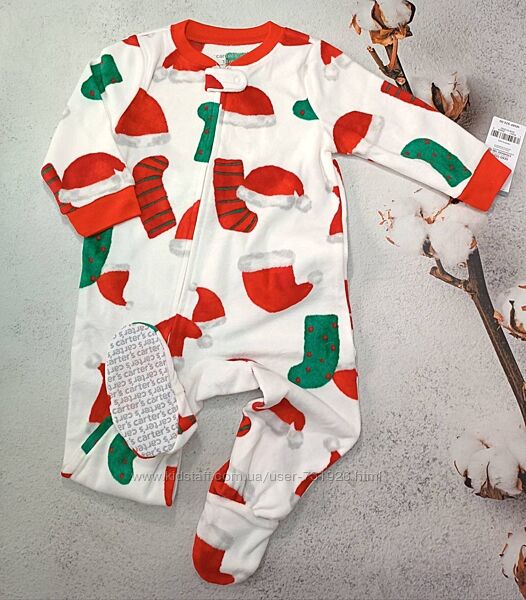 Флісові чоловічки 2,3,4,5т, carter´s, слип, новогодний, новорічний