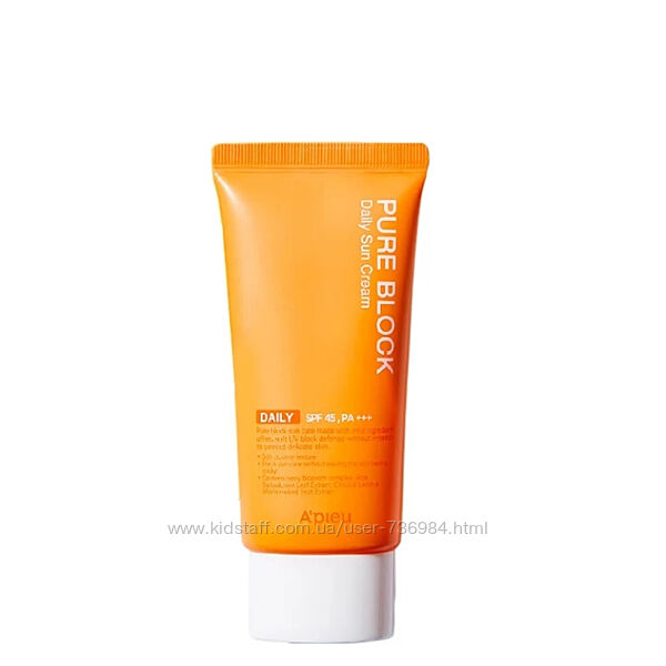 Солнцезащитный крем APieu Pure Block Natural Daily Sun Cream SPF45
