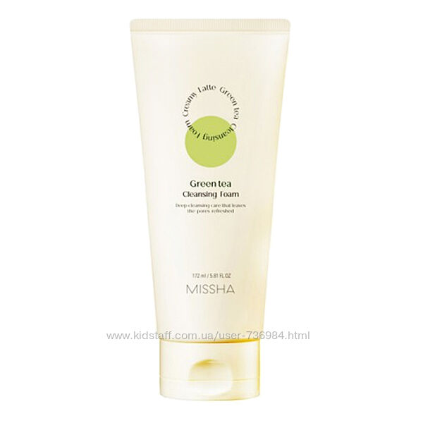 Пенка с зеленым чаем Missha Creamy Latte Cleansing Foam Green Tea