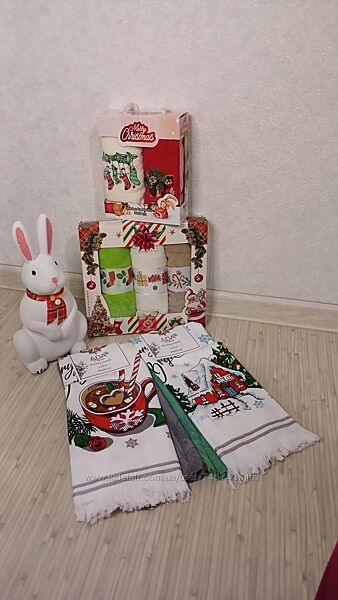 Рушник, святковий, набір, махра, вафельний, коробка, полотенце, подарунок