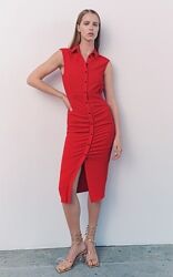 Яркое льняное платье zara - на летнюю жару