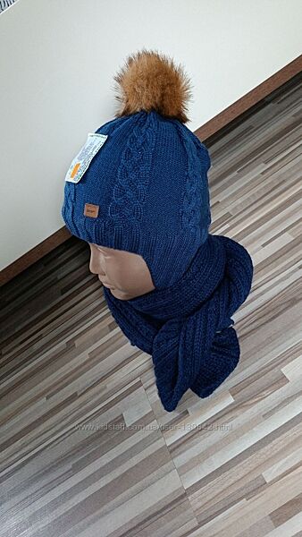 Зимняя шапка и шарф для мальчика 