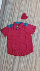 Красная рубашка с коротким рукавом 