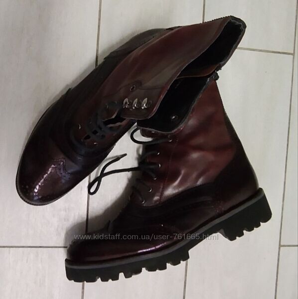 Шкіряні коричневі черевики Maripe з Італії - 40 розмір, на вузьку ногу
