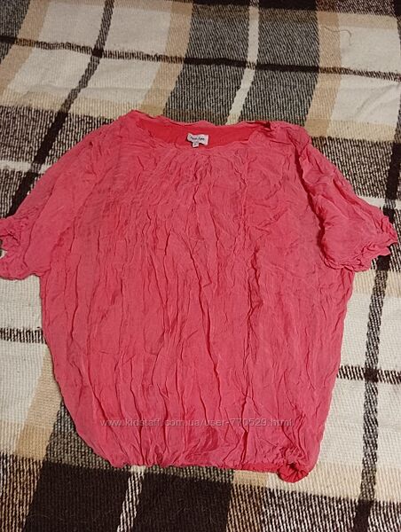 Розовая шелковая блузка Италия