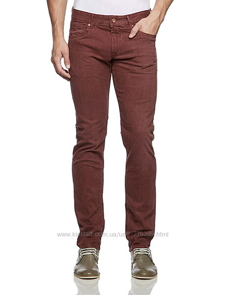 Джинсы слим темно-кирпичные w32 l32 &acutepepe jeans&acute