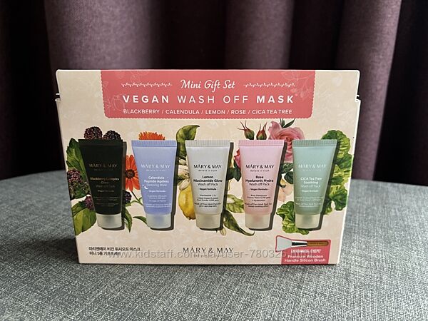 Набір масок для обличчя mary&may vegan wash off mask mini gift set 30g 5