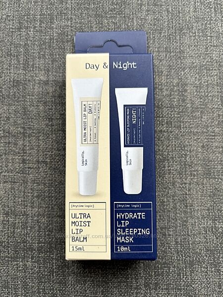 Набір засобів догляду за губами logically, skin day & night lip care duo